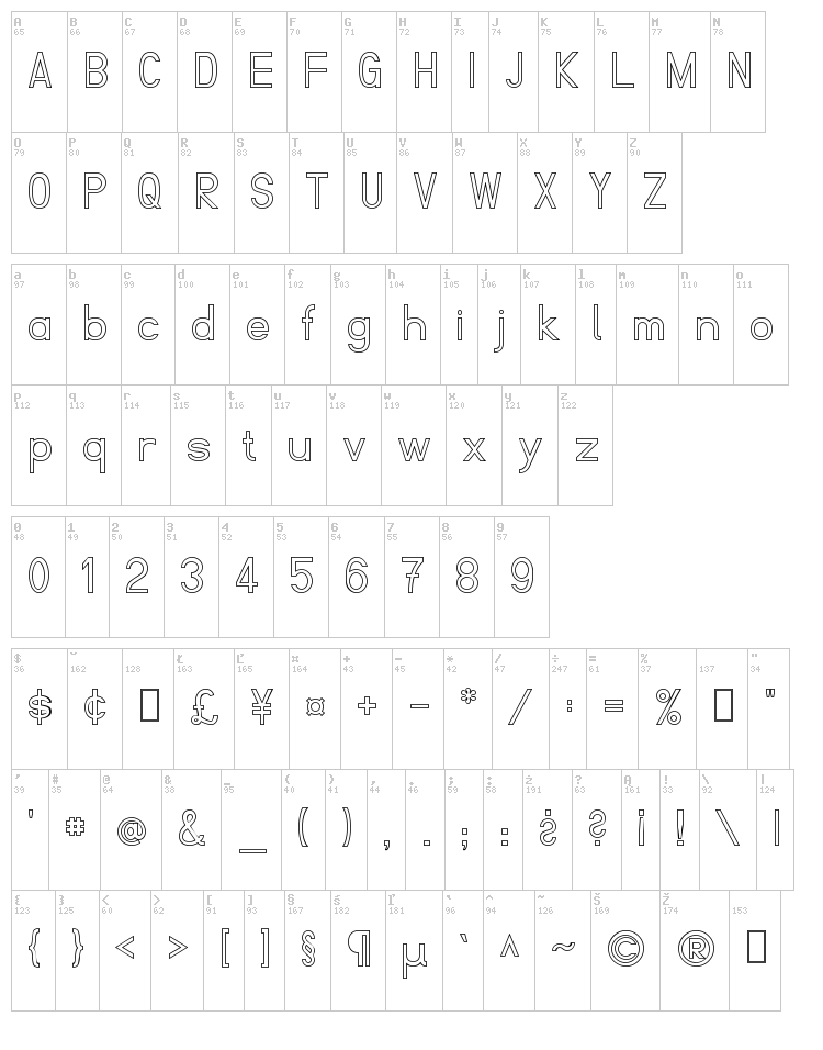 Fibel font map
